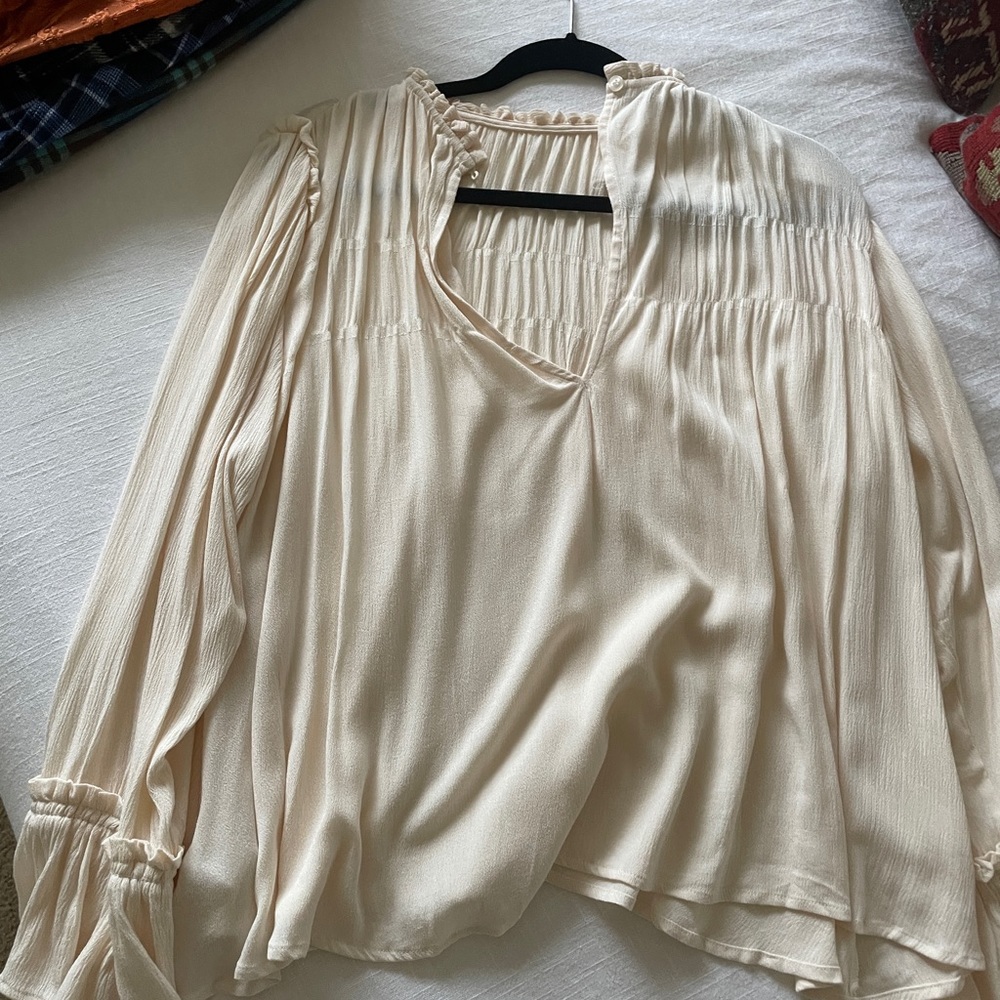 Cream Ruffle Blouse - Picture 3 of 7